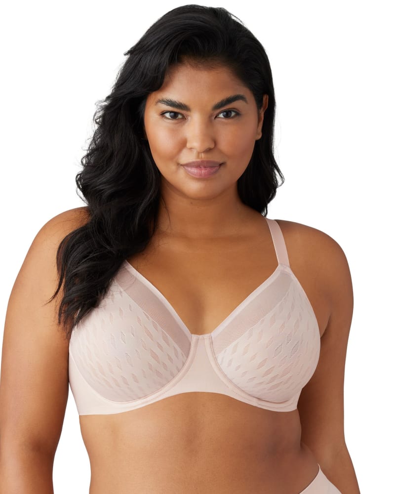 Front of a model wearing a size 38DDD Elevated Allure Underwire in Rose Dust by Wacoal. | dia_product_style_image_id:304142